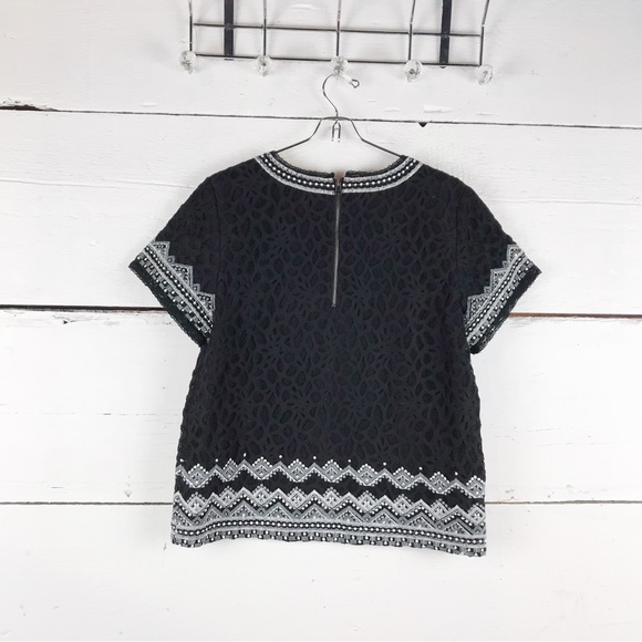 Sea New York embroidered top black and whites lace - Picture 4 of 9